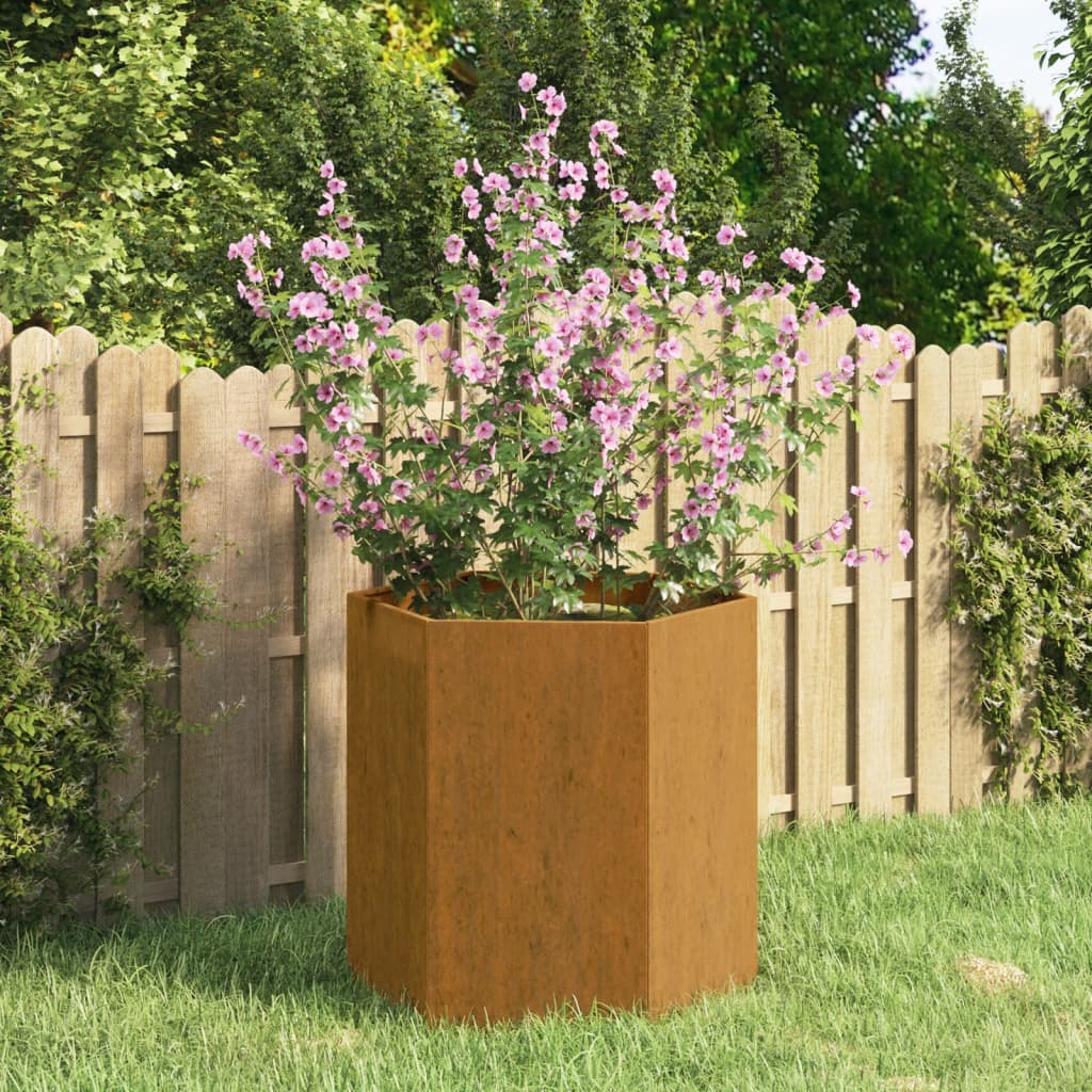 Garten-Pflanzgefäße 2Stk.sechseckig 46X40X45Cm Verzinkter Stahl