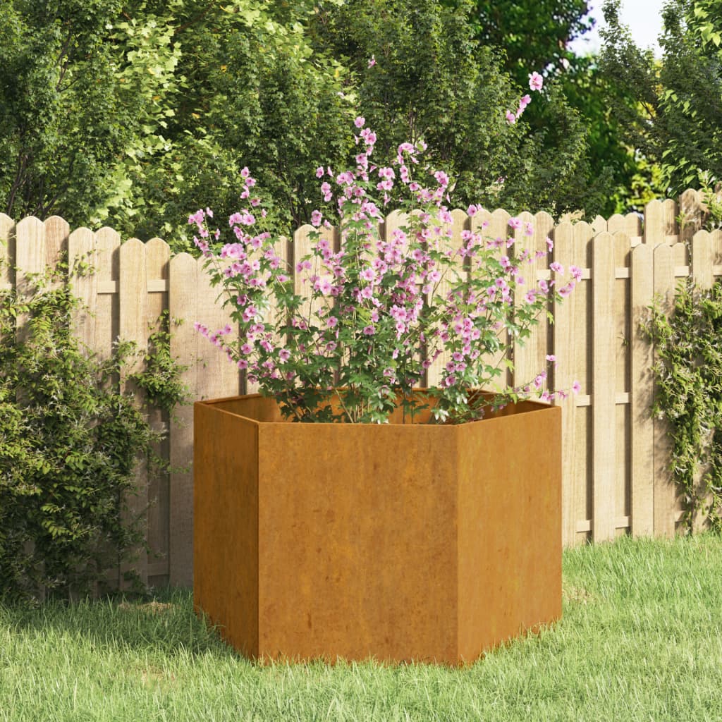 Garten-Pflanzgefäße 2Stk.sechseckig 46X40X45Cm Verzinkter Stahl