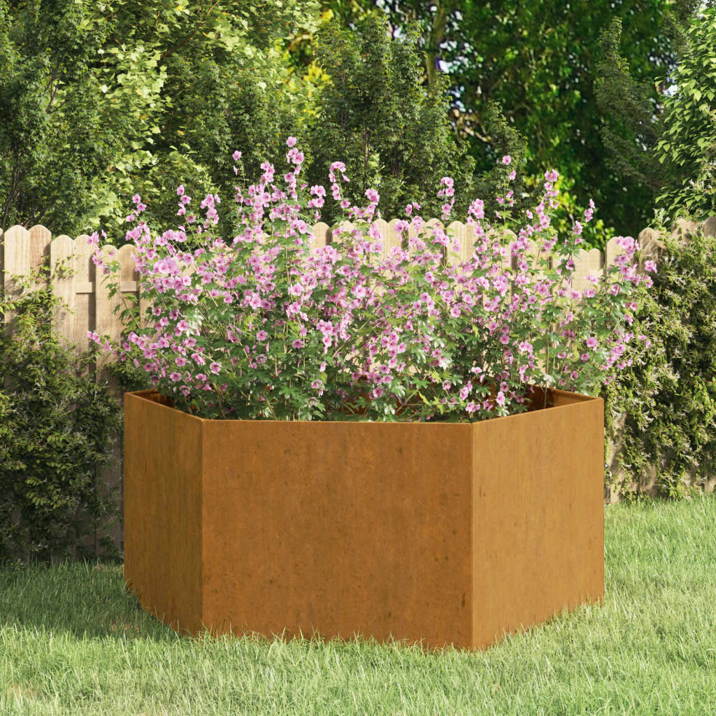 Garten-Pflanzgefäße 2Stk.sechseckig 46X40X45Cm Verzinkter Stahl