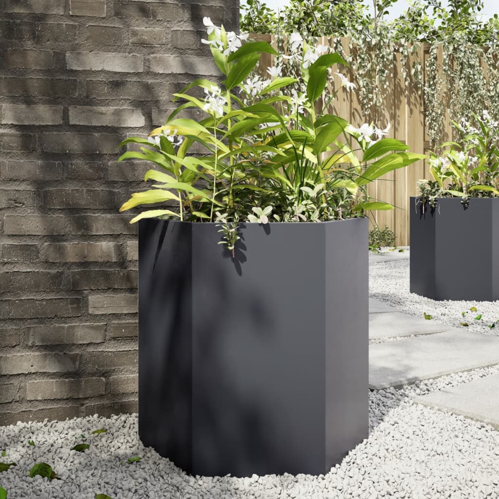 Garten-Pflanzgefäße 2Stk.sechseckig 46X40X45Cm Verzinkter Stahl
