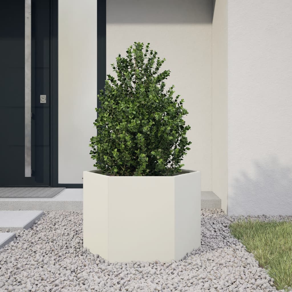 Garten-Pflanzgefäße 2Stk.sechseckig 46X40X45Cm Verzinkter Stahl