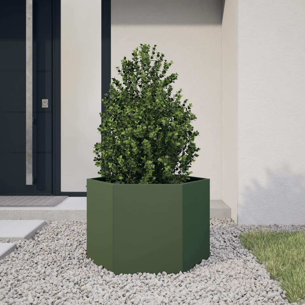 Garten-Pflanzgefäße 2Stk.sechseckig 46X40X45Cm Verzinkter Stahl