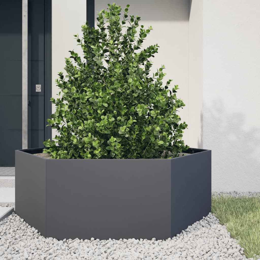 Garten-Pflanzgefäße 2Stk.sechseckig 46X40X45Cm Verzinkter Stahl