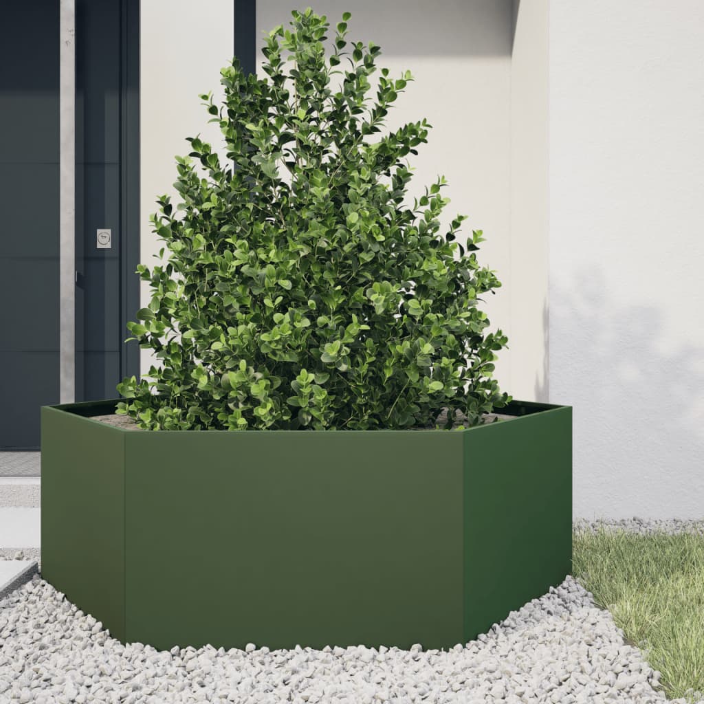 Garten-Pflanzgefäße 2Stk.sechseckig 46X40X45Cm Verzinkter Stahl
