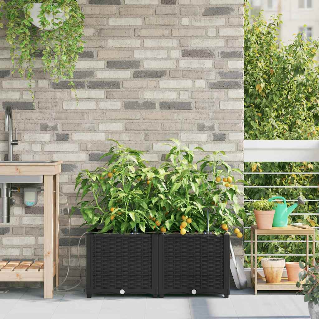 Garten Blumenkübel Mit Bewässerung Und Rädern 4 Stk. Pp