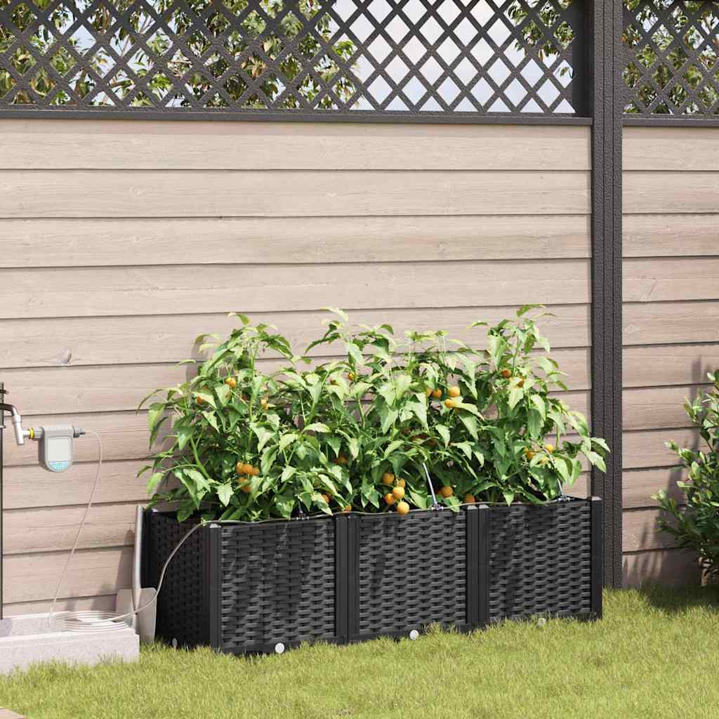 Garten Blumenkübel Mit Bewässerung Und Rädern 4 Stk. Pp