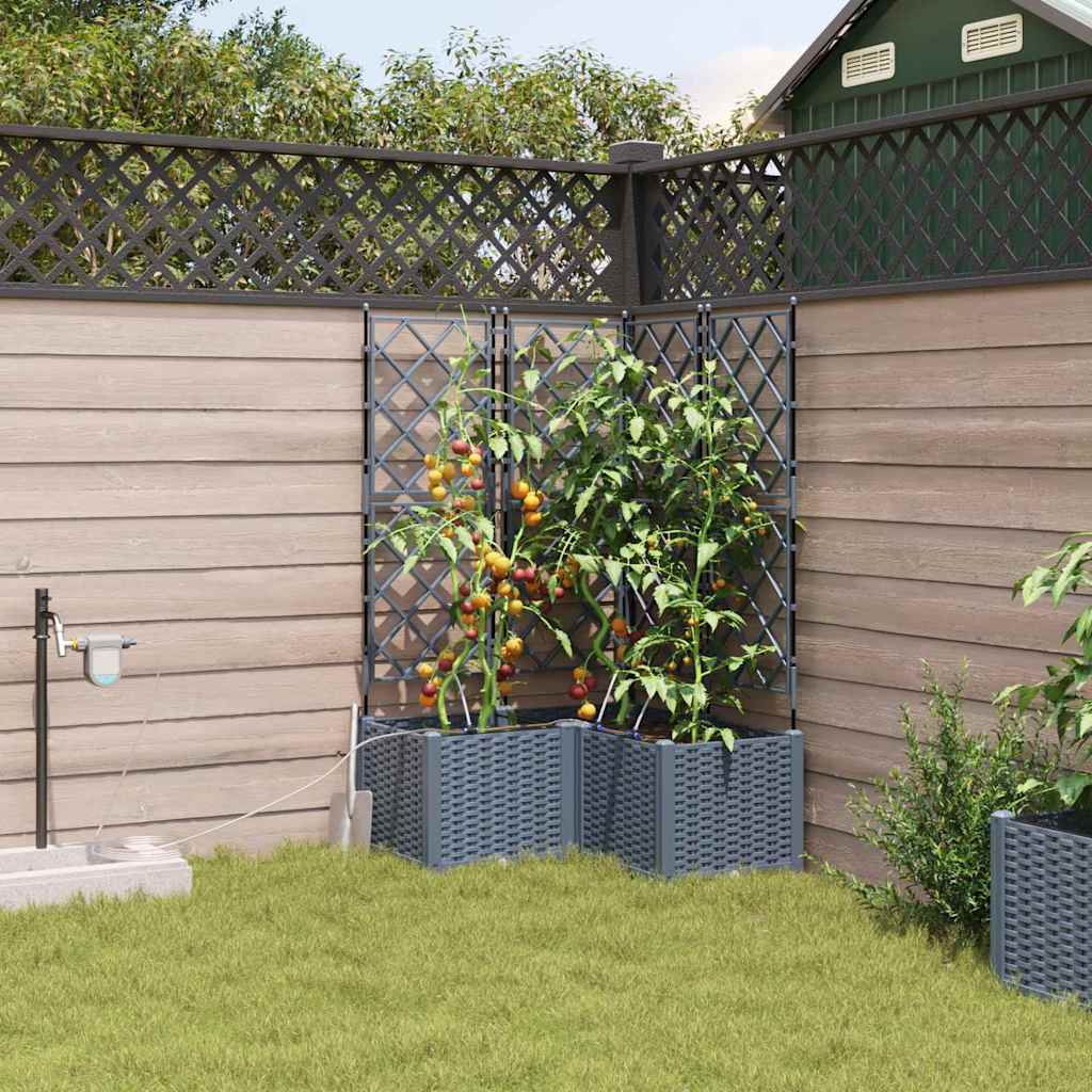 Garten Blumenkübel Mit Bewässerung Und Rädern 4 Stk. Pp