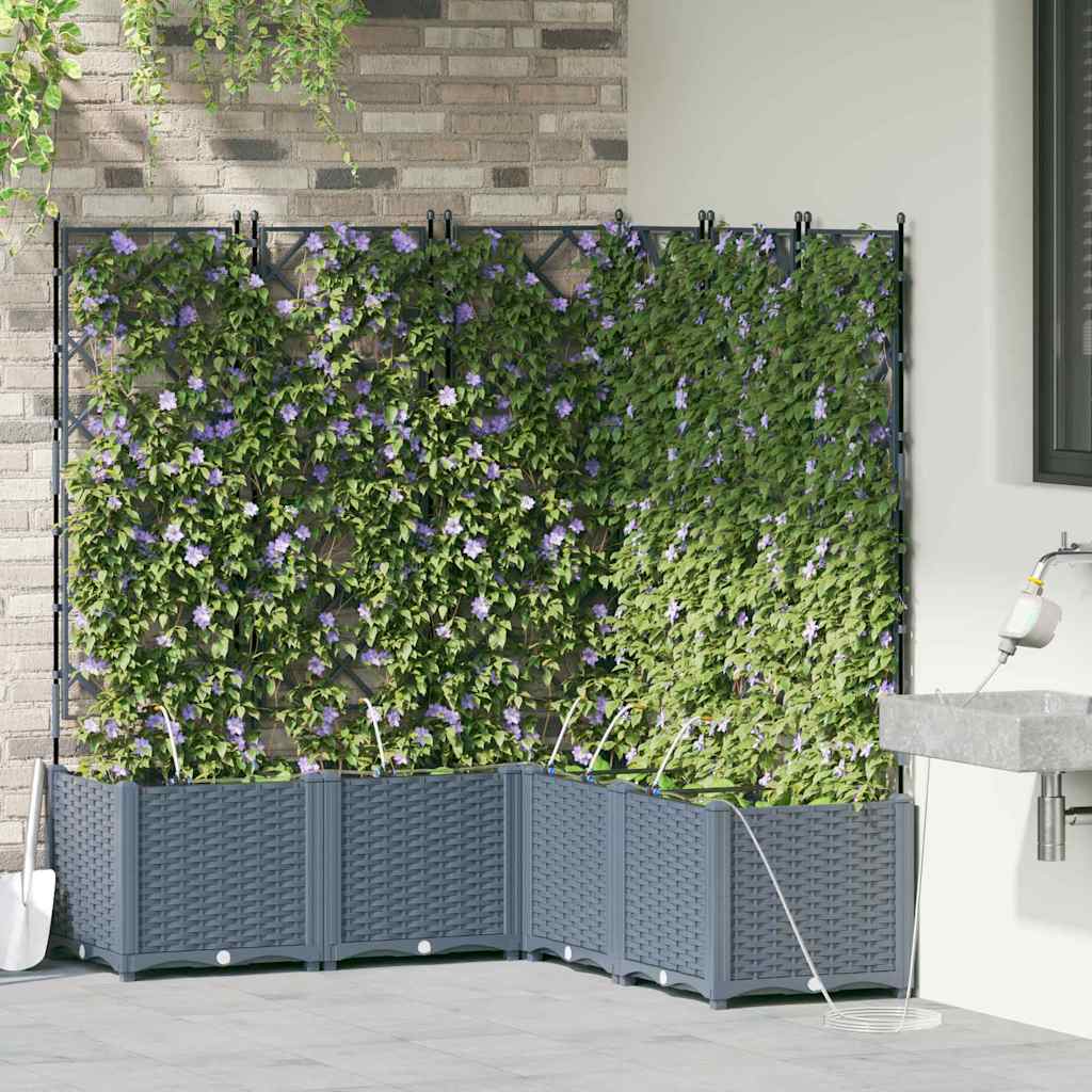 Garten Blumenkübel Mit Bewässerung Und Rädern 4 Stk. Pp