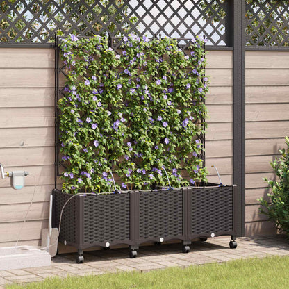 Garten Blumenkübel Mit Bewässerung Und Rädern 3 Stk. Pp
