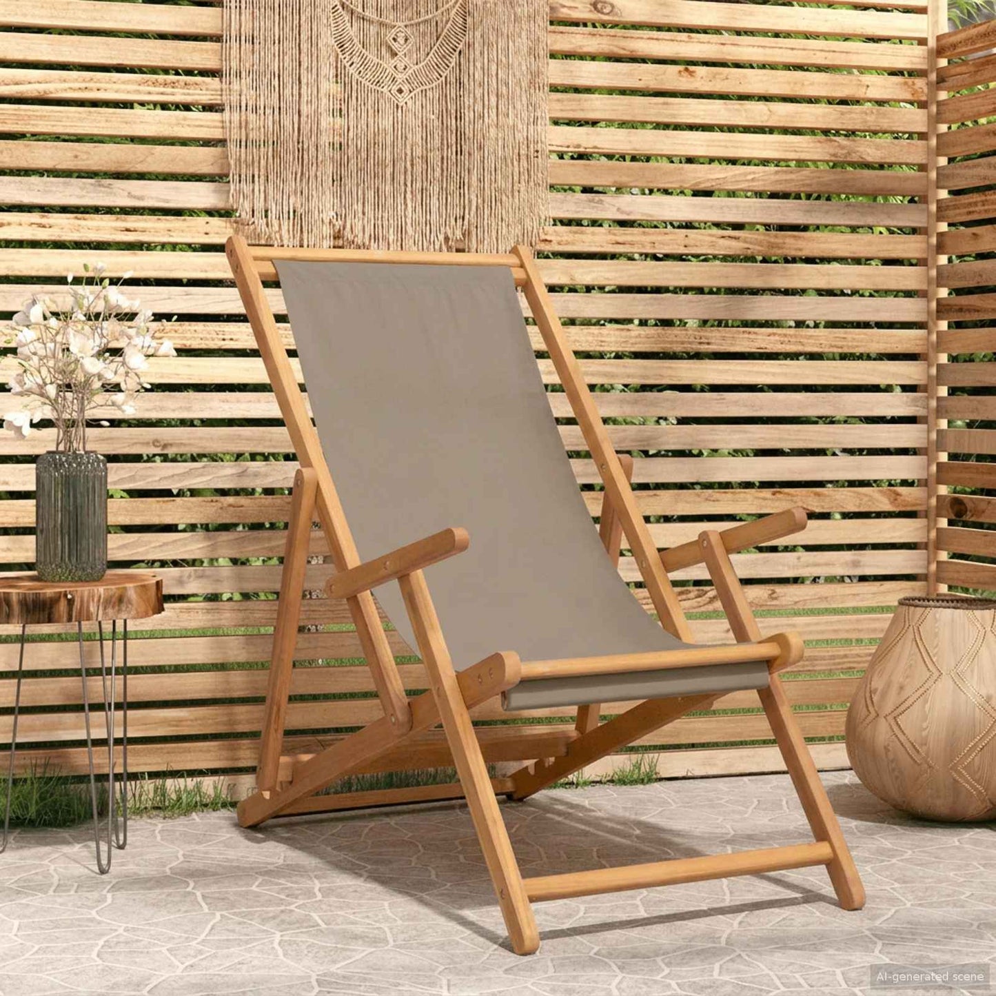 Liegestuhl Massivholz Teak