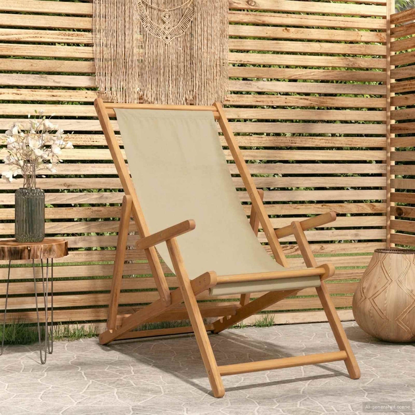 Liegestuhl Massivholz Teak