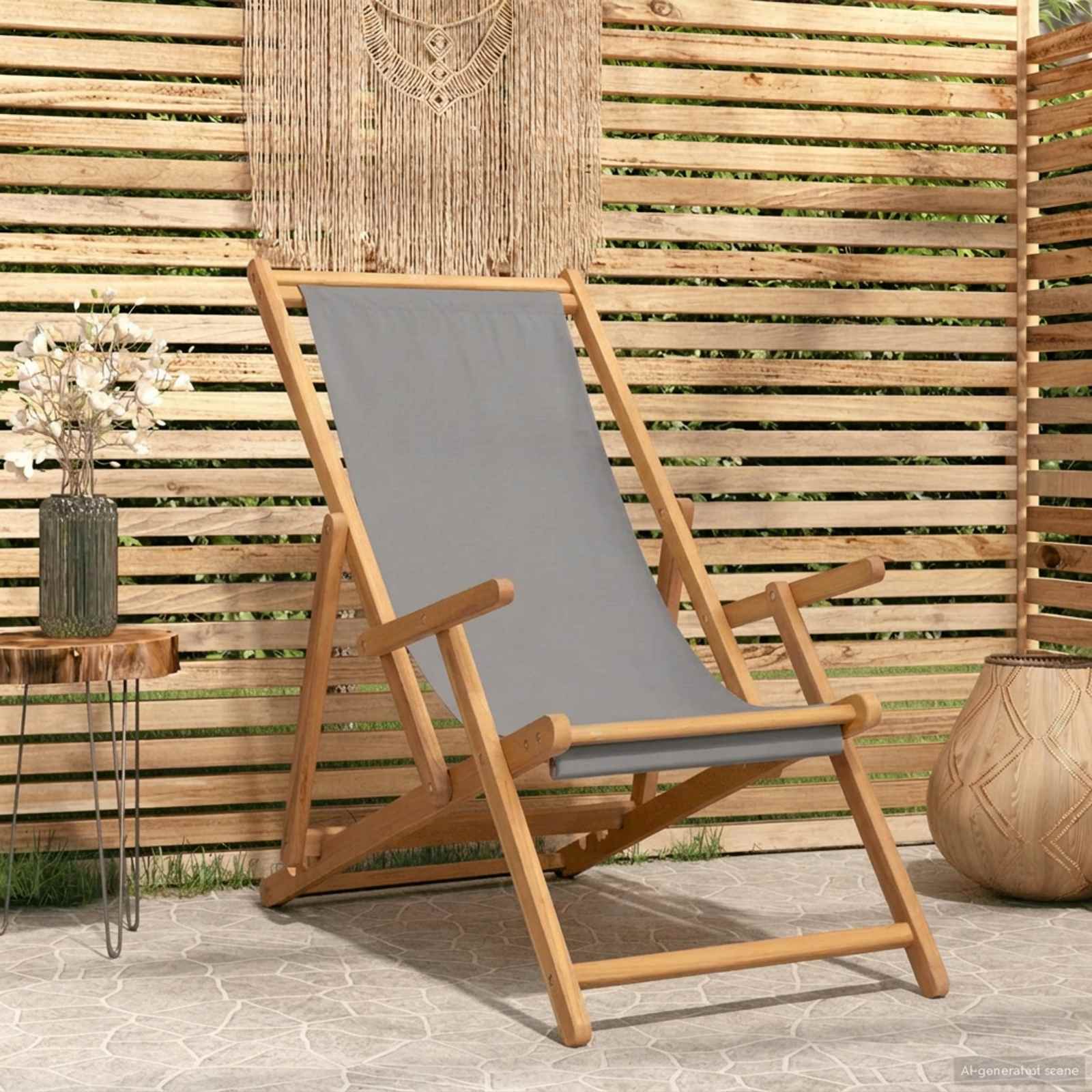 Liegestuhl Massivholz Teak