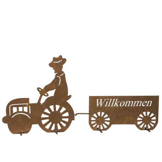 H.G-Deko Willkommensschild Traktor 43cm
