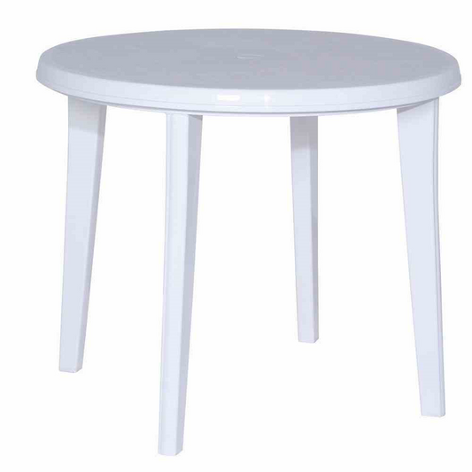 Gartentisch Lisa Ø 90 H 73 cm weiß Kunststoff