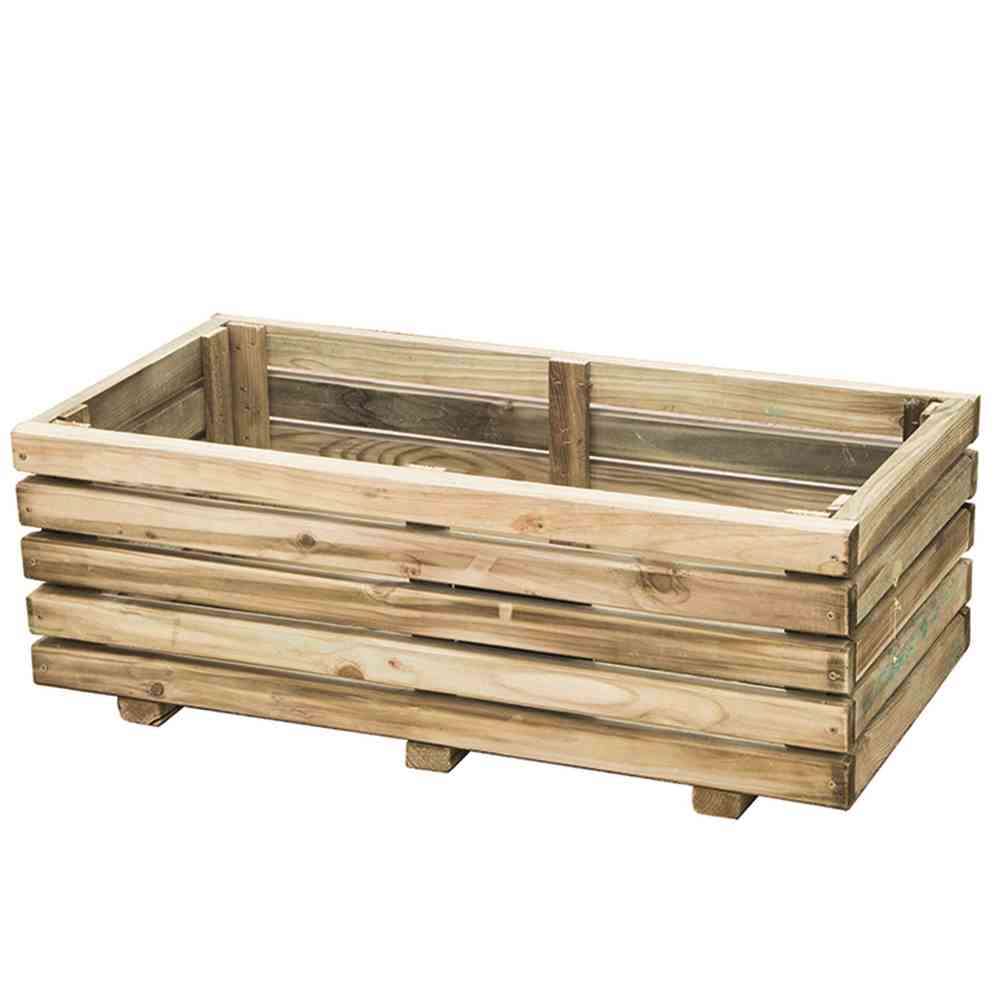Siena Garden Pflanzkasten Ella, eckig, 80x40x28 cm aus Kiefernholz in natur