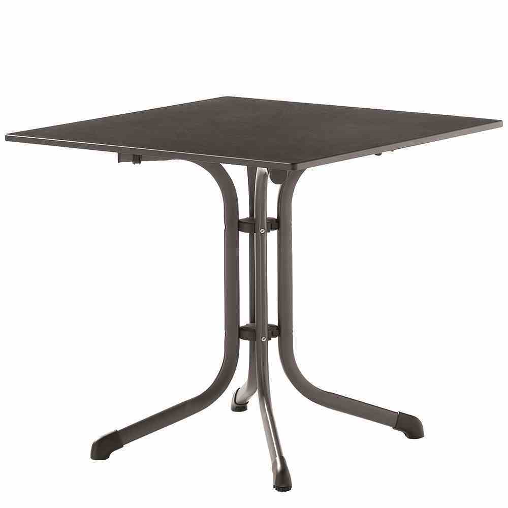 Sieger Klapptisch vivodur 80x80 cm Grau Schwarz