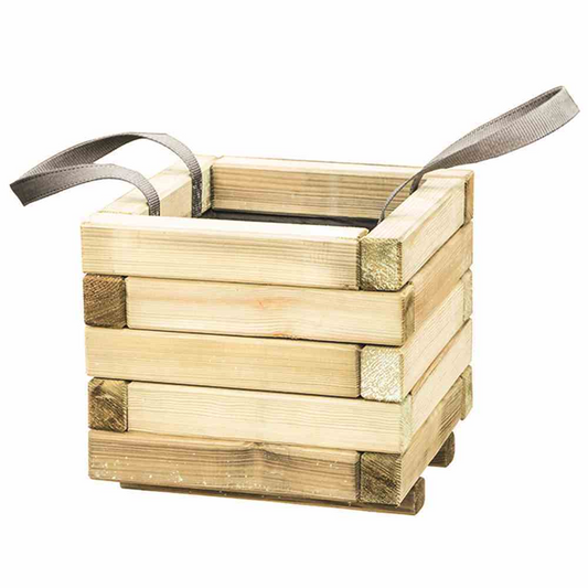 Siena Garden Pflanzkübel Taunus, eckig, inkl. Geotextil und Tragschlaufen, 50x50x39 cm aus Kiefernholz