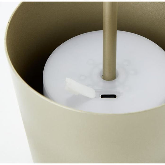 Außentischlampe - BRILLIANT - KAAMI - Wiederaufladbar - Mattgold - LED - 2W - 310lm - 3000K - DIM - USB - 3-Stufen-DIM - IP54