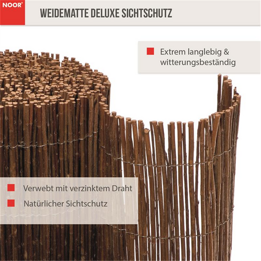 Weidenmatte Sichtschutz Deluxe