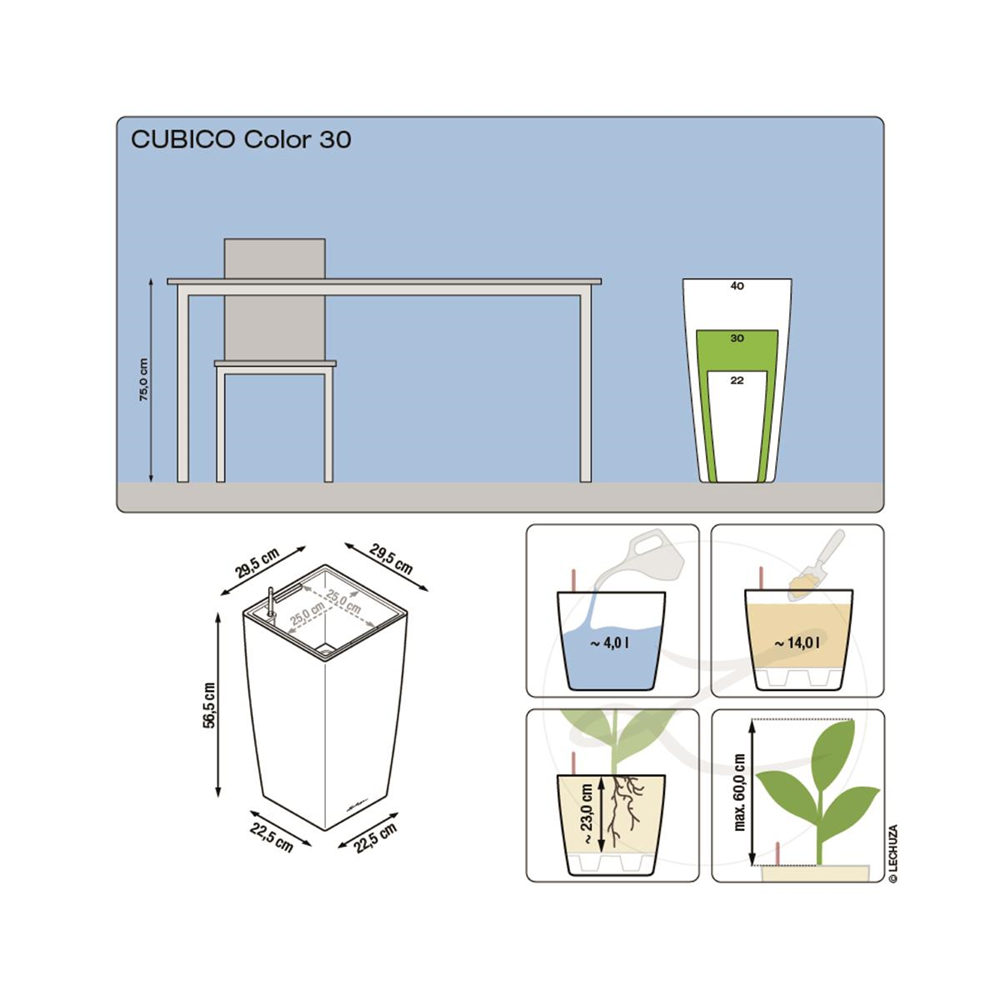 LECHUZA CUBICO Color 30