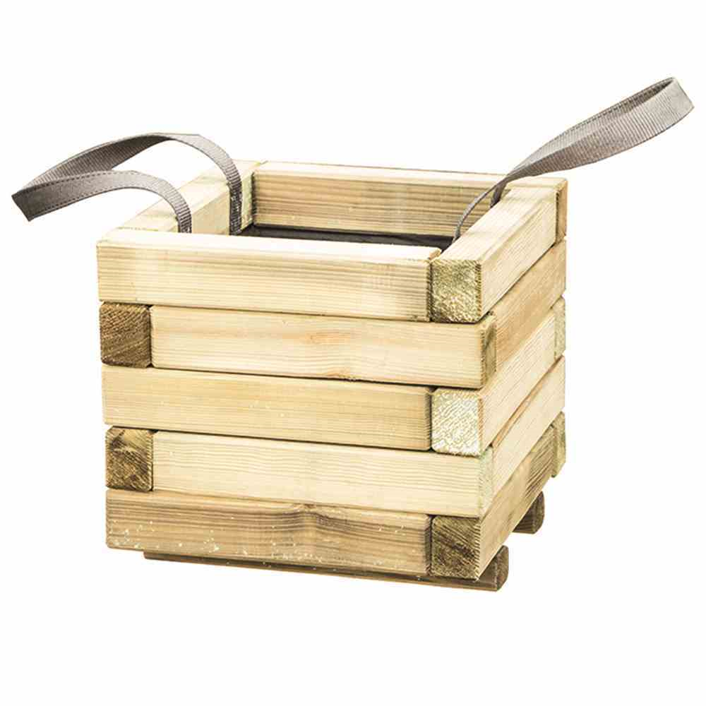 Siena Garden Pflanzkübel Taunus, eckig, inkl. Geotextil und Tragschlaufen, 40x40x32 cm aus Kiefernholz