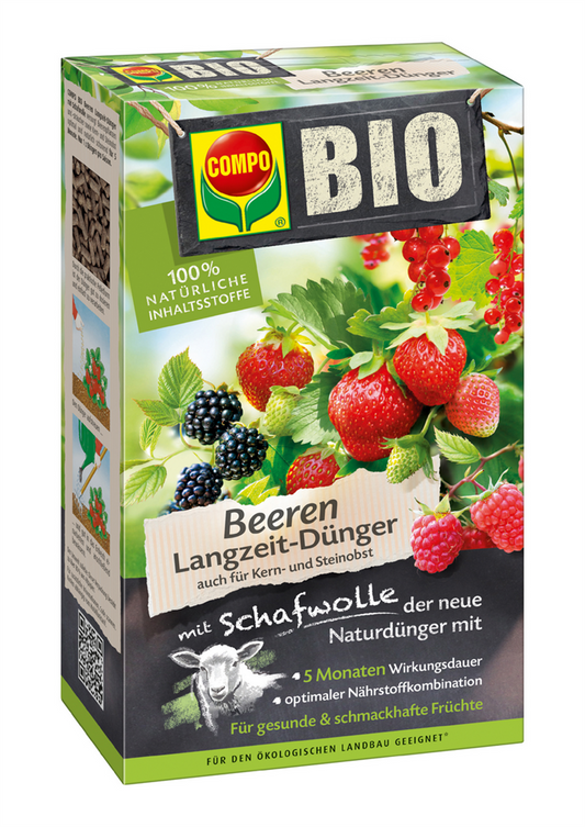 Compo BIO Beeren Langzeit-Dünger mit Schafwolle