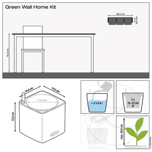 LECHUZA Green Wall Home Kit Glossy