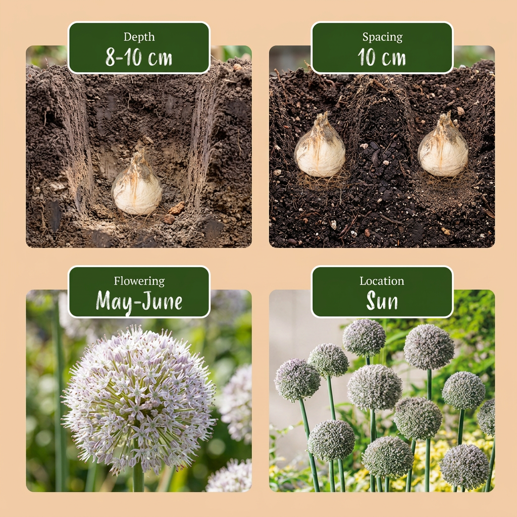40x Allium Ping Pong - Kugellauch Ping Pong - Weiß - Sommerblüher - Zwiebelgröße 6/7