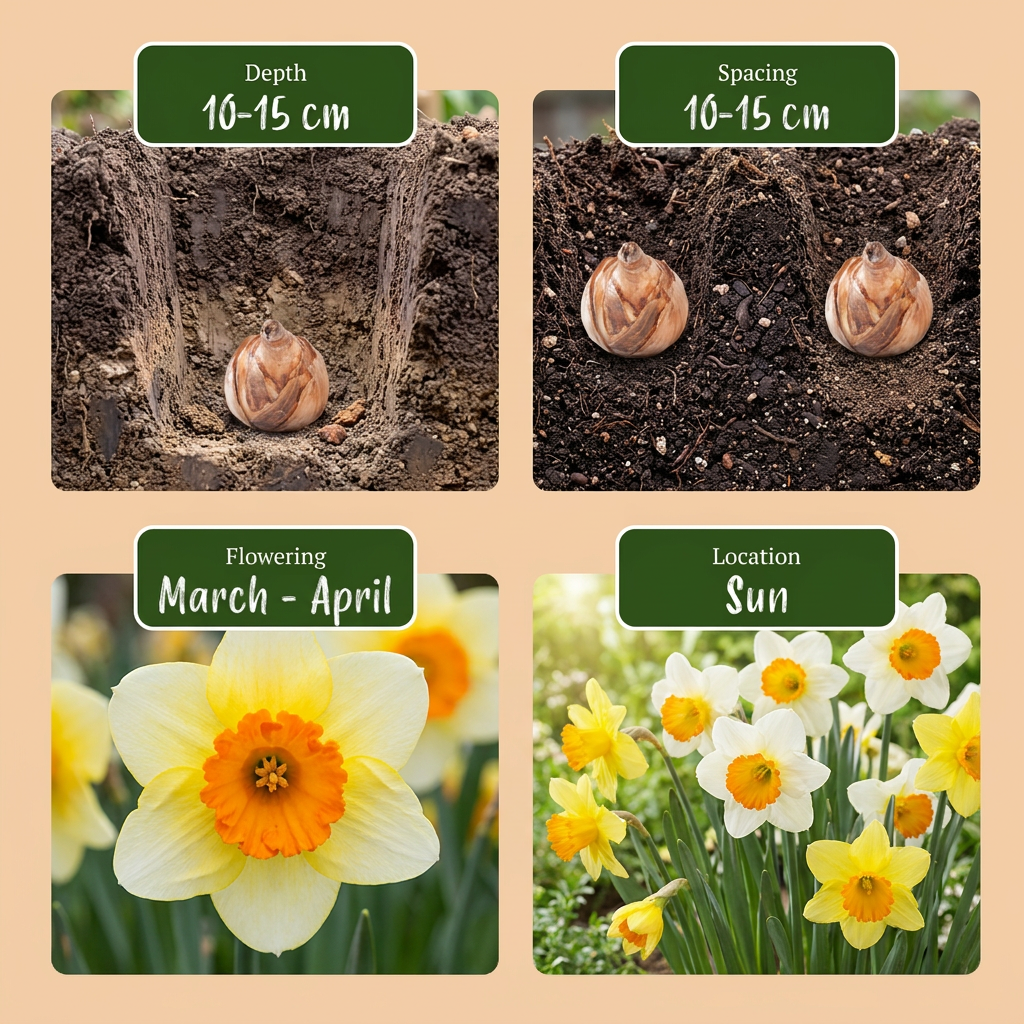 15x Narcissus large Cupped mix - Großkronige Narzisse Mischung - Gelb und Weiß - Frühlingsblüher - Zwiebelgröße 12/14