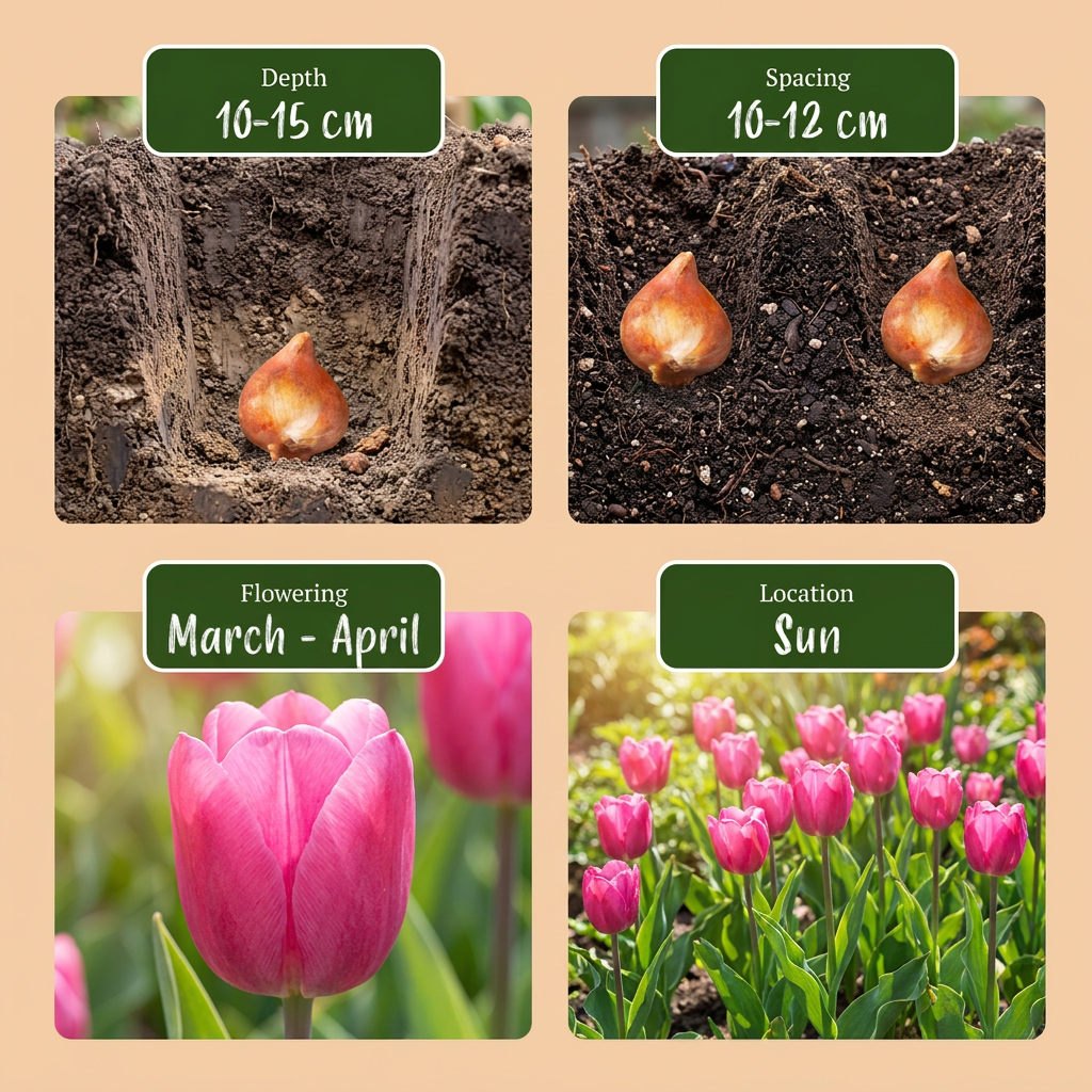 15x Tulipa Triumph Pink - Triumph-Tulpe - Rosa - Frühlingsblüher - Zwiebelgröße 11/12