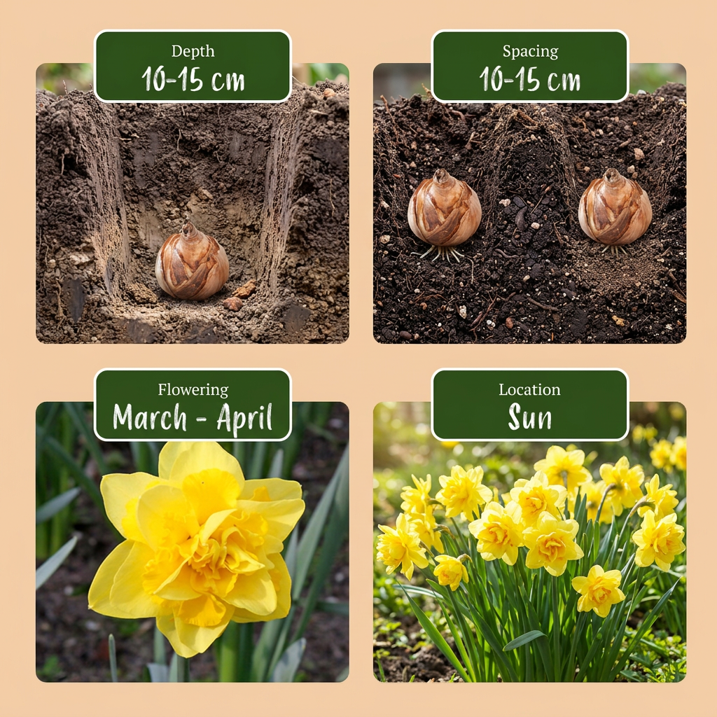 40x Narcissus Golden Ducat - Golden Ducat Daffodil - Yellow - Spring bloomer