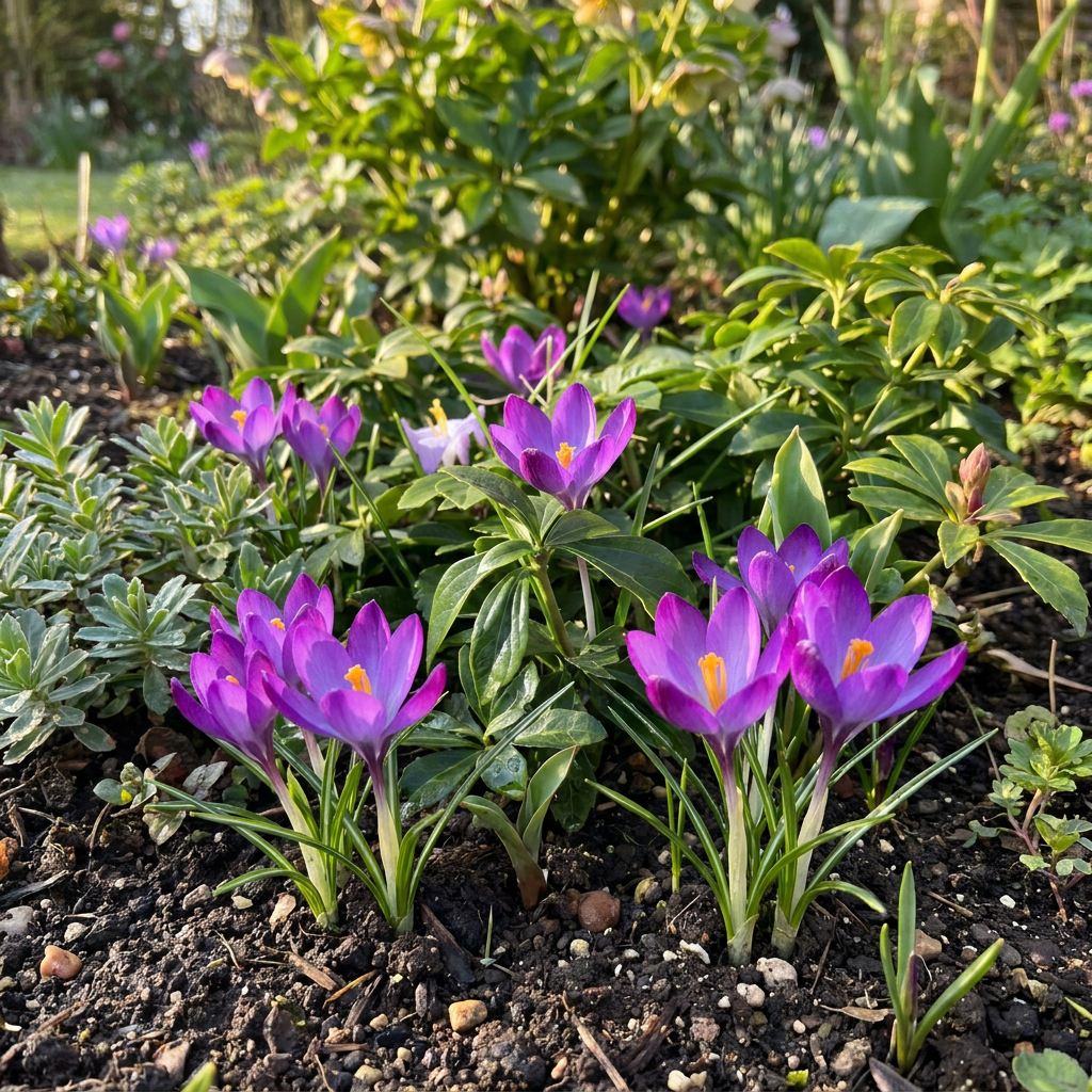 100x Crocus Ruby Giant - Ruby Giant crocus - Purple - Naturalizing bulb - Bulb size 5/+