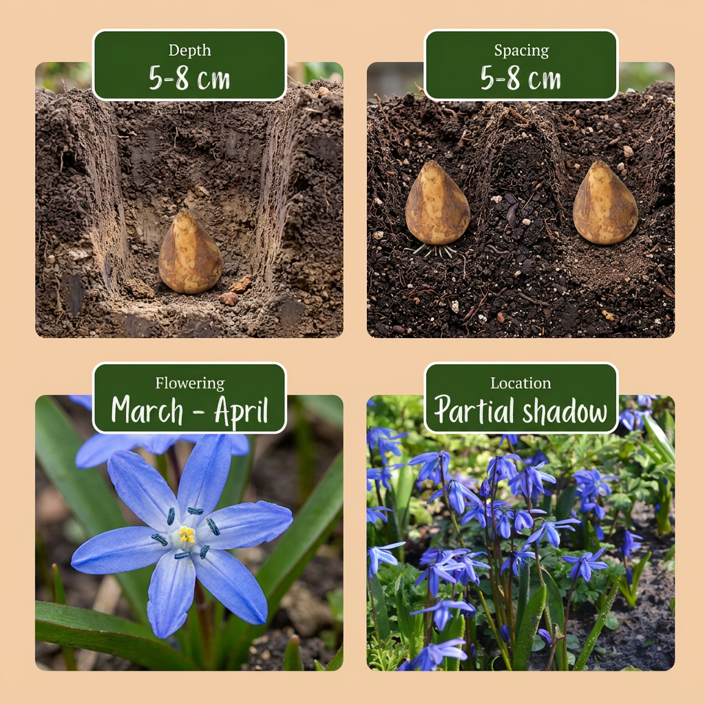 50x Scilla Siberica - Sibirischer Blaustern - Blau - Verwilderungszwiebel - Zwiebelgröße 7/8