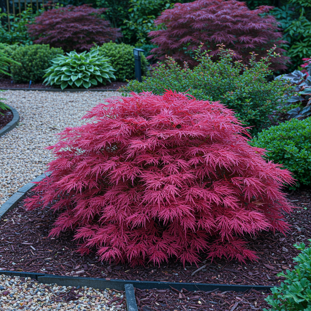 Japanischer Ahorn - Acer palmatum Pink Dwarf - Rosa - 1 Pflanze - Laubabwerfend - Topf 19cm Höhe 70cm