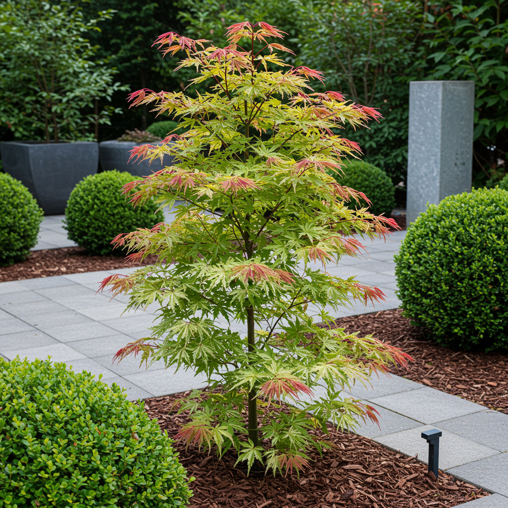 Japanischer Ahorn - Acer palmatum Phoenix - Rosa - 1 Pflanze - Laubabwerfend - Topf 19cm Höhe 70cm