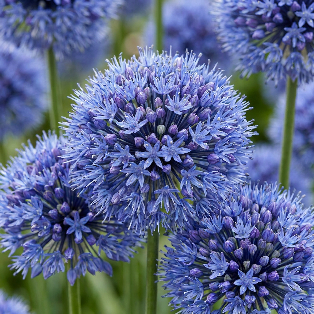 80x Allium Caeruleum - Blue globe onion - Blue - Summer bloomer