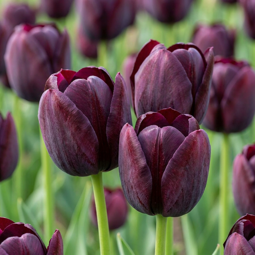 24x Tulipa Triumph Black - Triumph tulip - Dark Purple - Spring bloomer