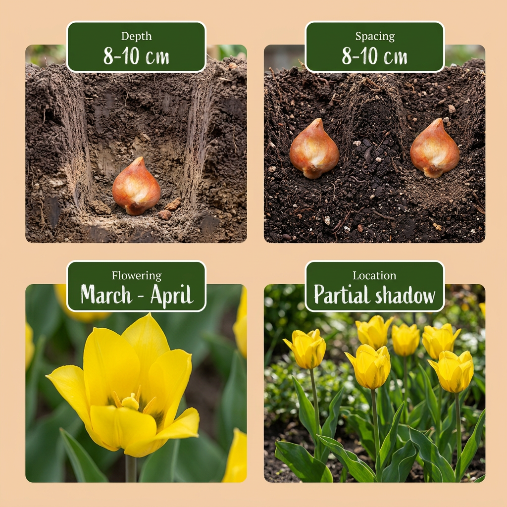 40x Tulipa Sylvestris - Wild tulip - Yellow - Naturalizing bulb - Bulb size 5/6