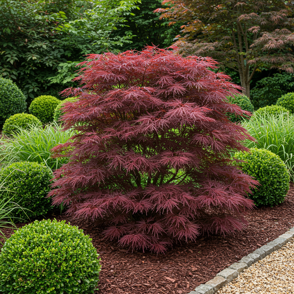 Japanischer Ahorn - Acer palmatum Sumi-nagashi - Rot - 2 Pflanzen - Laubabwerfend - Topf 19cm Höhe 70cm