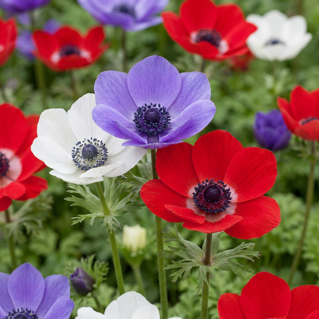 30x Anemone de Caen Mix - Mohnblumen-Anemone de Caen Mischung - Verschiedenes - Frühlingsblüher - Zwiebelgröße 5/6