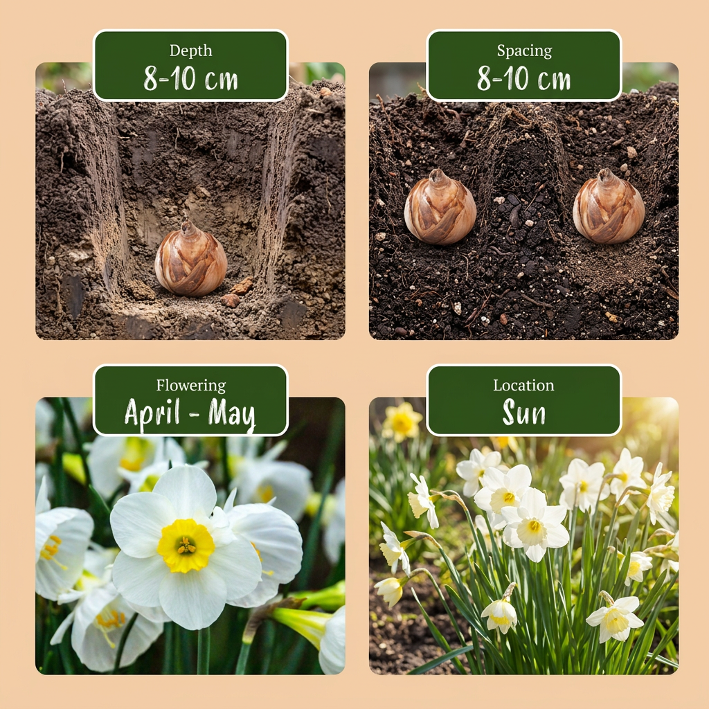 20x Narcissus White Petticoat - Weißer Reifrock-Narzisse - Weiß - Frühlingsblüher - Zwiebelgröße 6/8