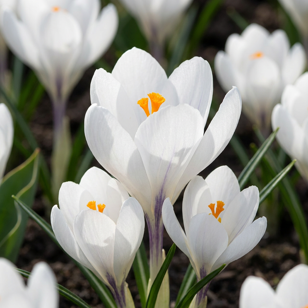 30x Crocus White - Weißer Krokus - Diverses - Verwilderungszwiebel - Zwiebelgröße 7/8