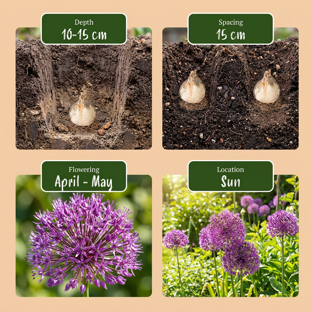 Allium Miami - Zierlauch Miami - Lila - Sommerblüher - Zwiebelgröße 10/+ - 15x
