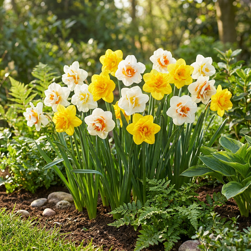 10x Narcissus Double mix - Gefüllte Narzissen Mischung - Gelb und Weiß - Frühlingsblüher - Zwiebelgröße 12/14