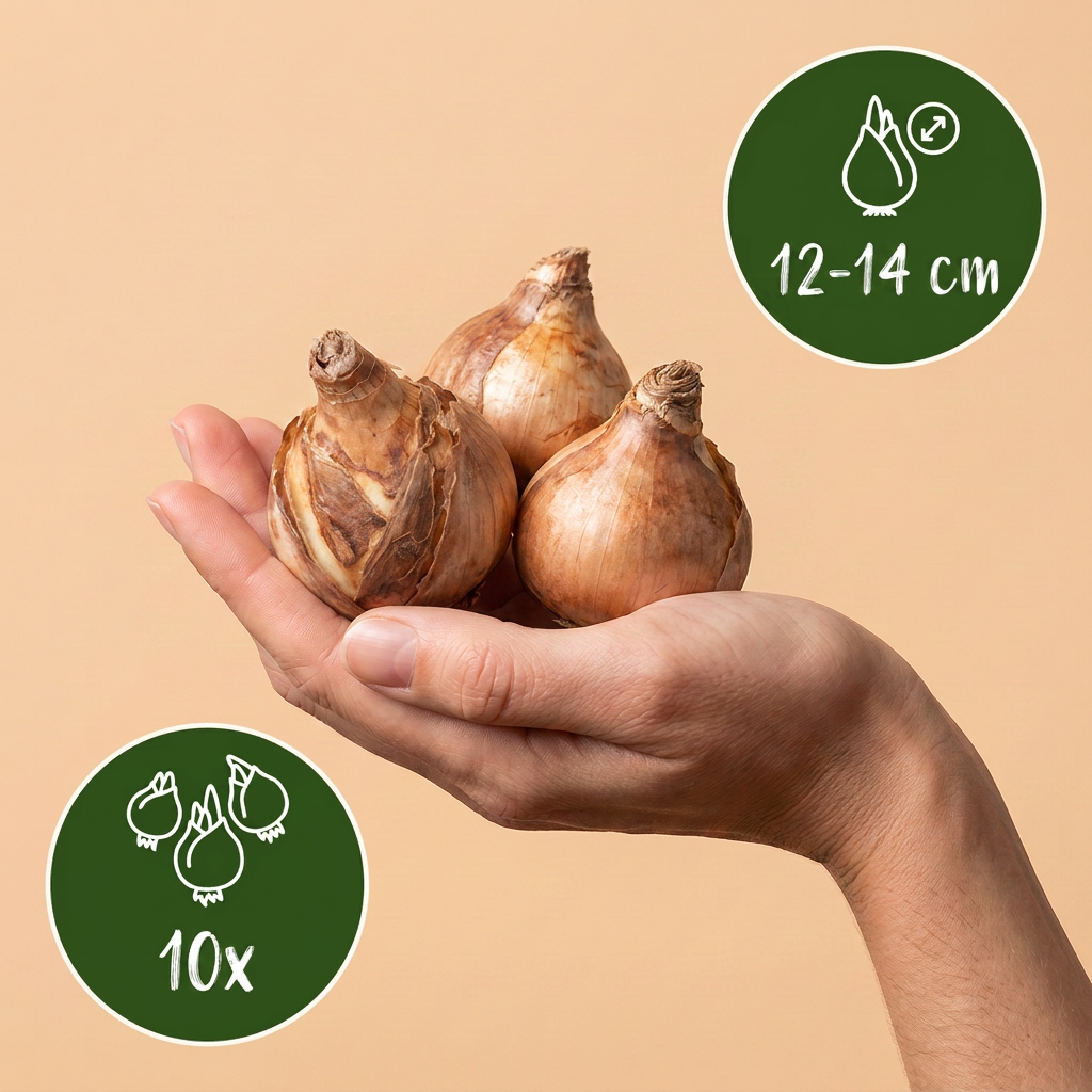 10x Narcissus Double mix - Gefüllte Narzissen Mischung - Gelb und Weiß - Frühlingsblüher - Zwiebelgröße 12/14