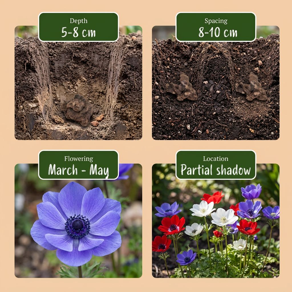 30x Anemone de Caen Mix - Mohnblumen-Anemone de Caen Mischung - Verschiedenes - Frühlingsblüher - Zwiebelgröße 5/6