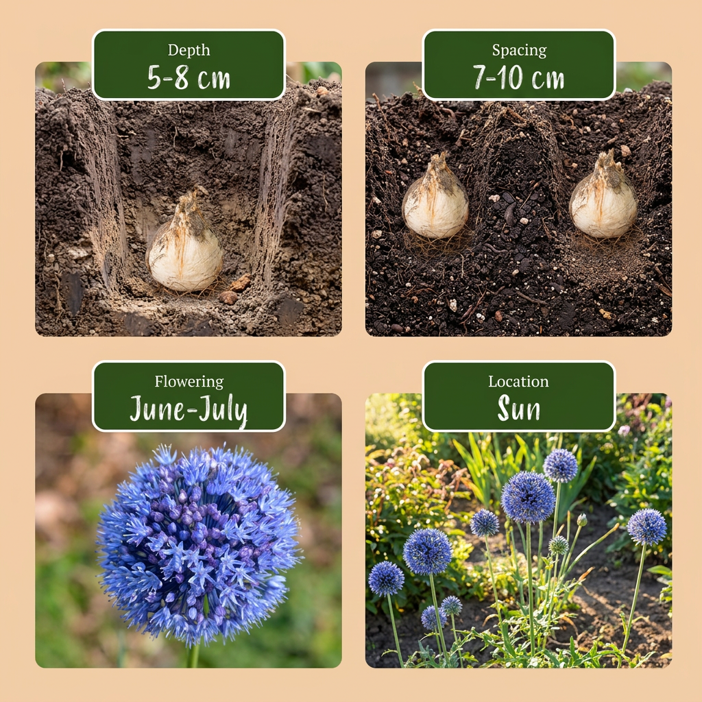 40x Allium Caeruleum - Blauer Zierlauch - Blau - Sommerblüher - Zwiebelgröße 4/5