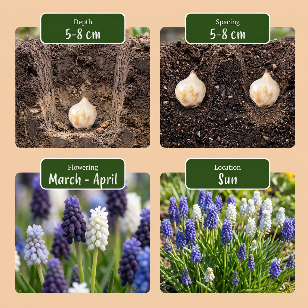 50x Muscari Magic mix - Traubenhyazinthe Magic mix - Diverses - Verwilderungszwiebel - Zwiebelgröße 7/8