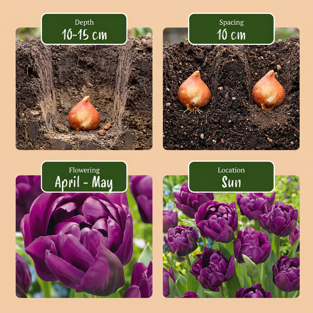 12x Tulipa Double Lilac - Gefüllte Flieder-Tulpe - Lila - Frühlingsblüher - Zwiebelgröße 11/12