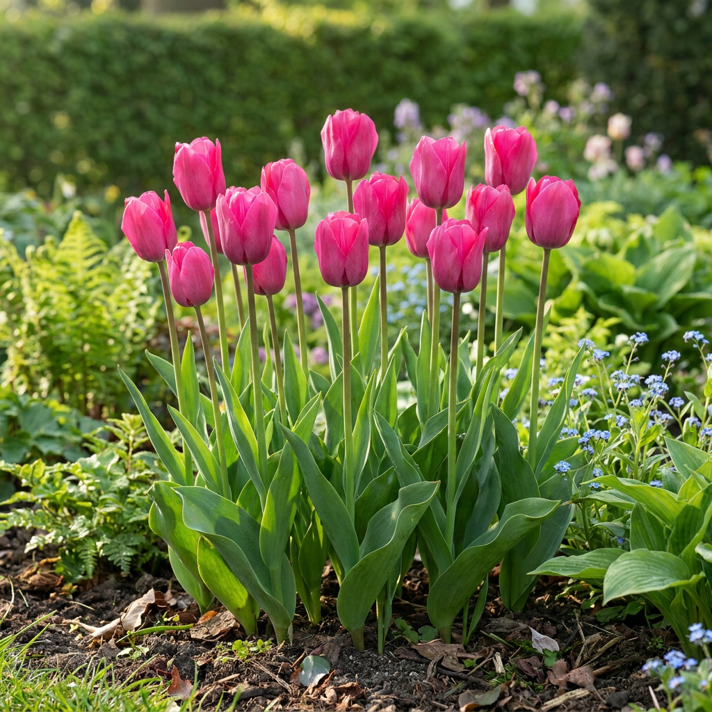 15x Tulipa Triumph Pink - Triumph-Tulpe - Rosa - Frühlingsblüher - Zwiebelgröße 11/12